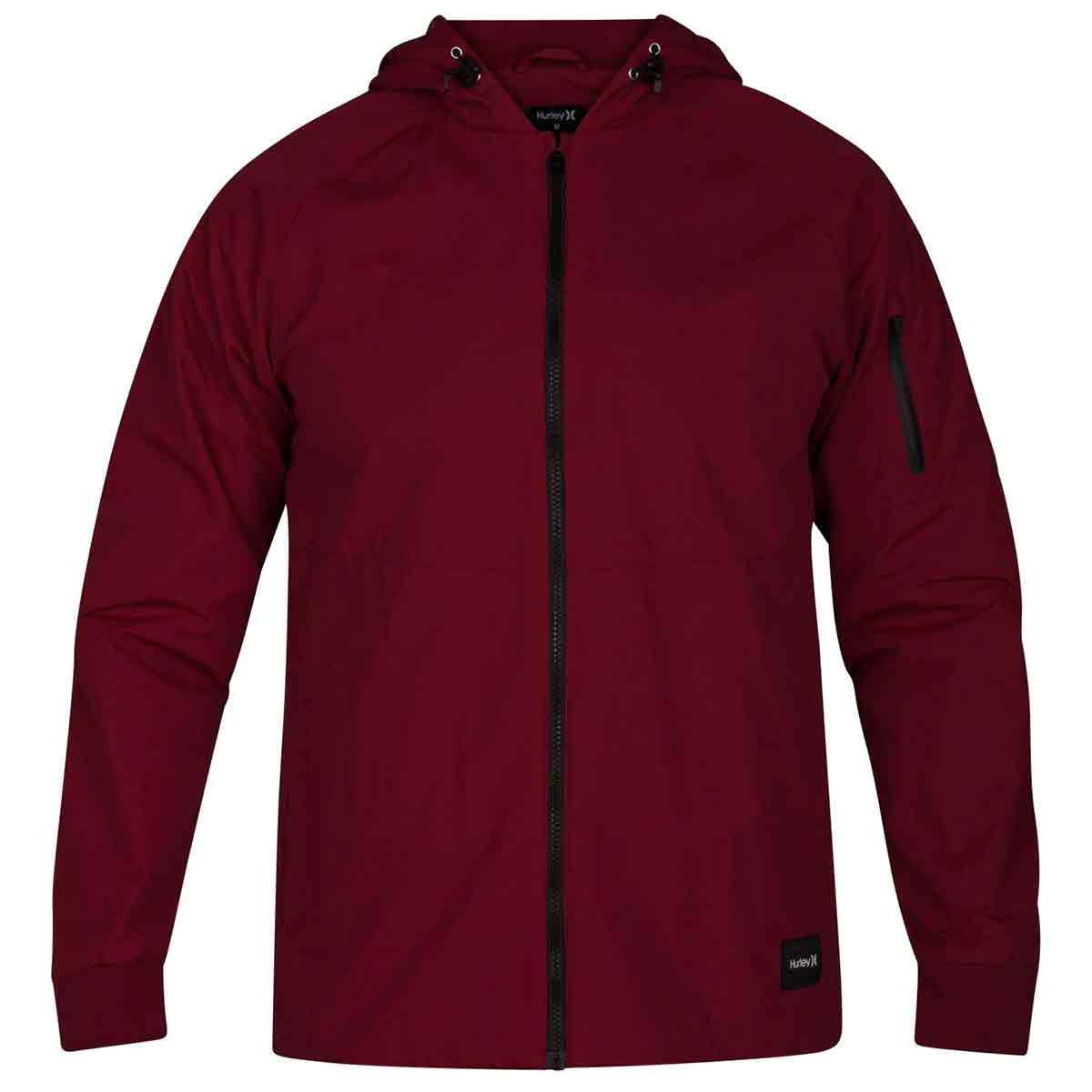 Hurley Guys' Garrison Hooded Jacket - Red, M