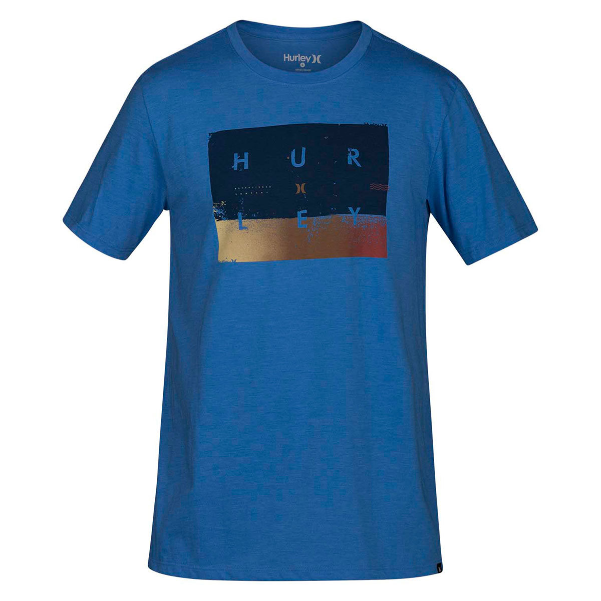 Hurley Guys' Premium Breaking Sets Short-Sleeve Tee - Blue, M