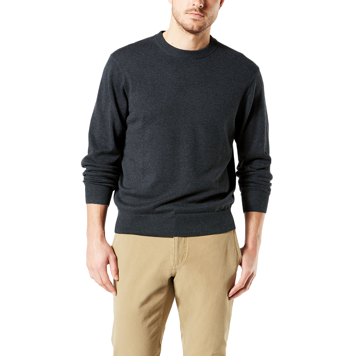 Dockers Men's Cotton Crewneck Long-Sleeve Sweater - Black, M