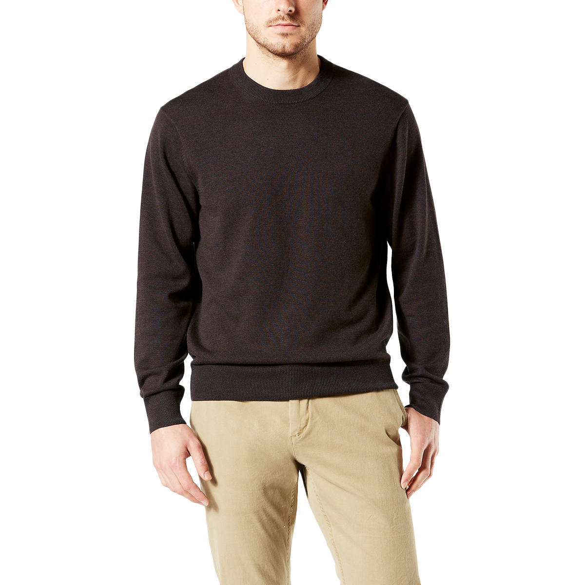 Dockers Men's Cotton Crewneck Long-Sleeve Sweater - Brown, XL