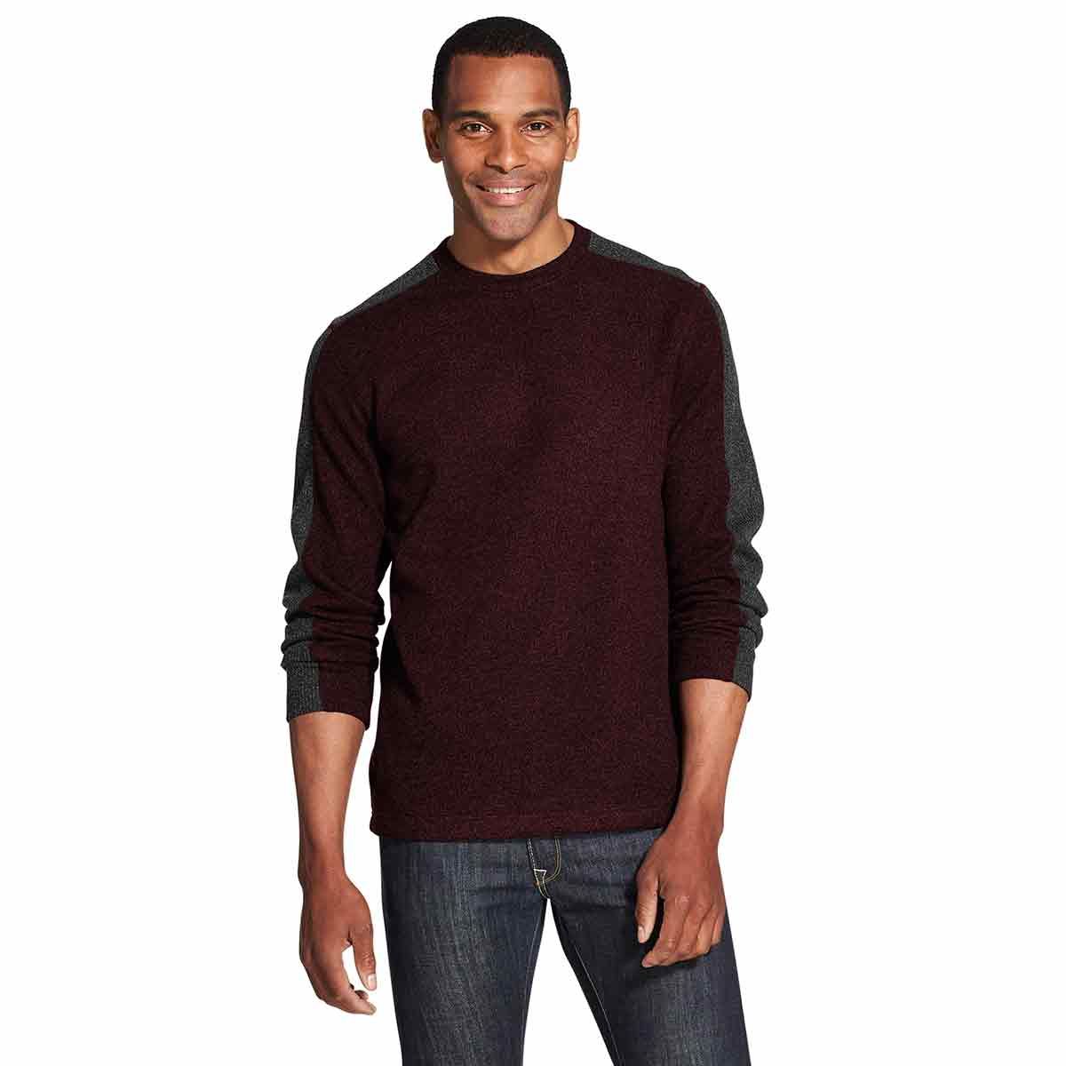 Van Heusen Men's Flex Never Tuck Fleece Sweater - Red, XL