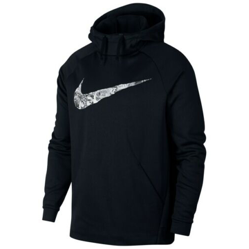 Nike Men's Therma Collage Logo Athletic Pullover Hoodie - Black, L