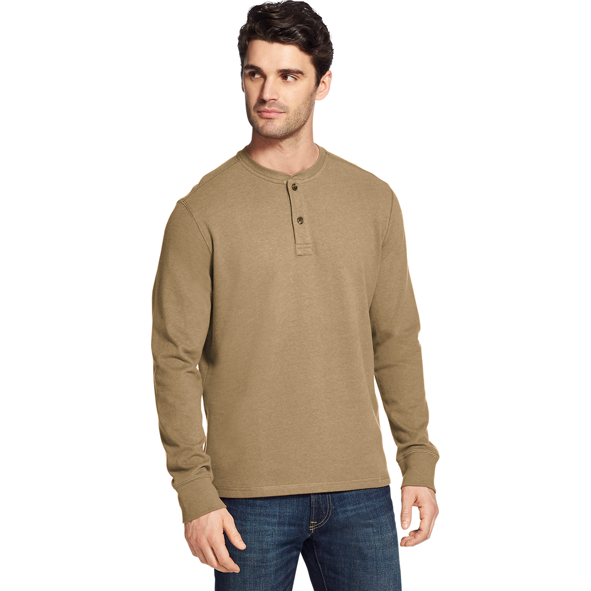 G.H. BASS & CO. Men's Carbon Plaited Jersey Long-Sleeve Henley