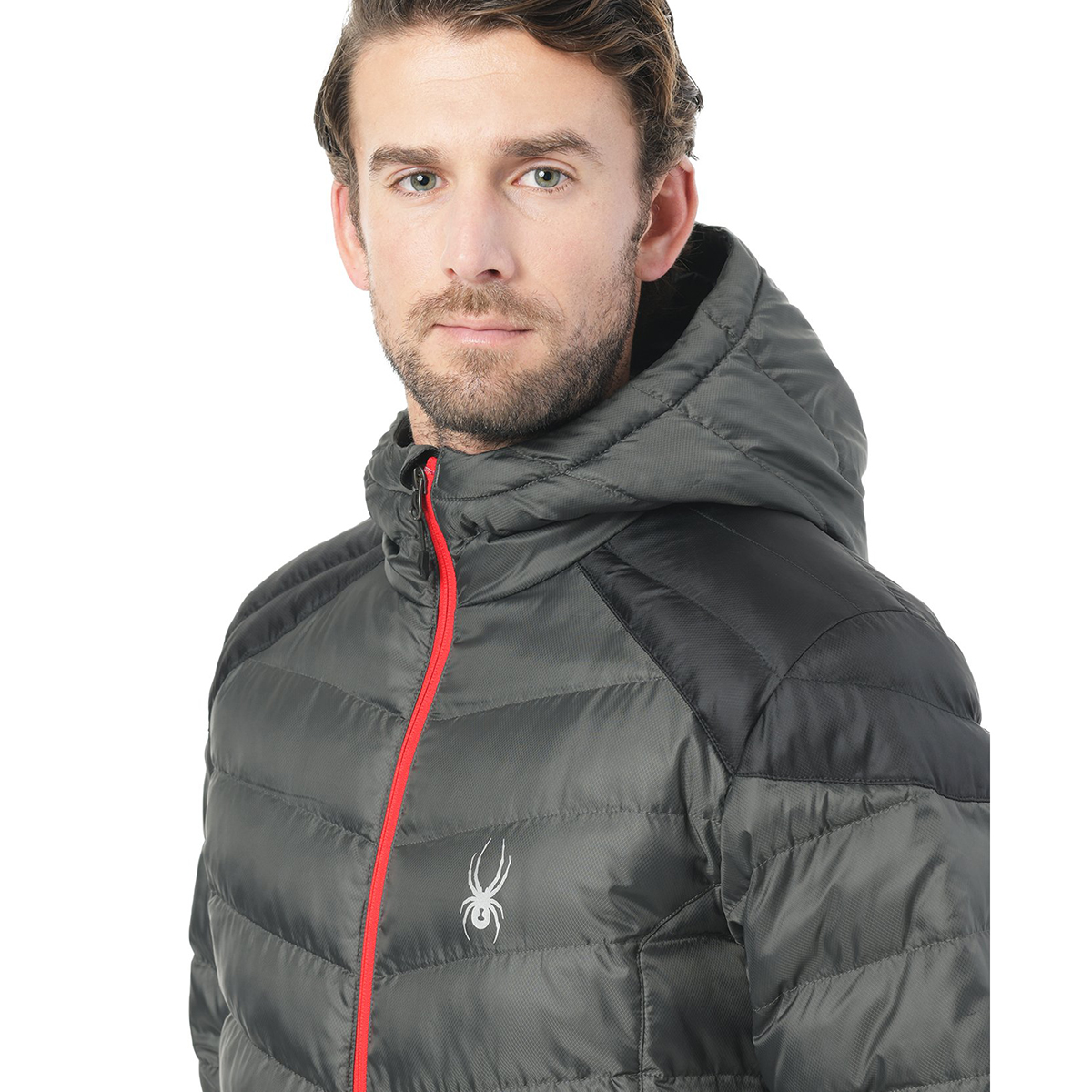 Spyder Mens Geared Hoody Synthetic Down Jacket Spyder Mens Geared Hoody Synthetic Down Jacket