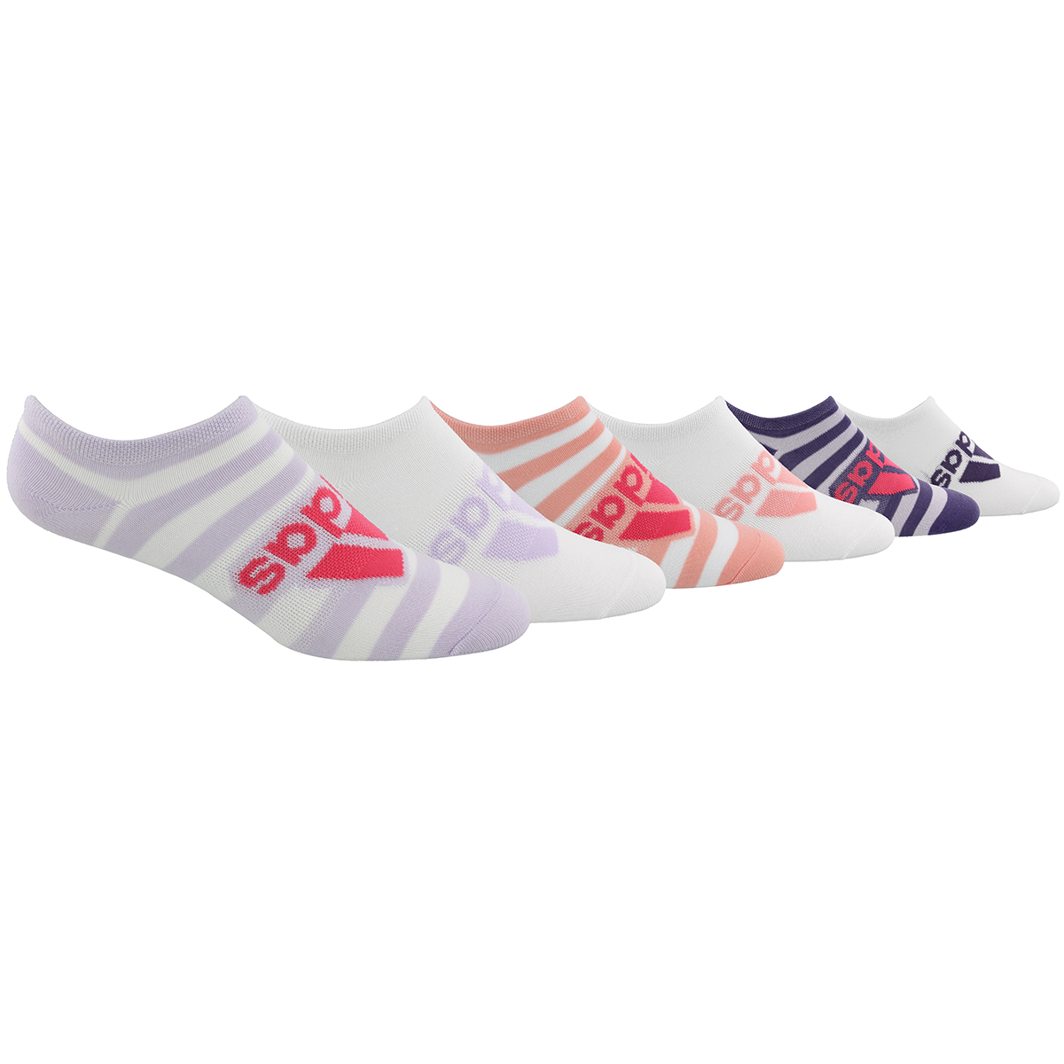 Adidas Girls' Climalite Superlite No-Show Socks, 6-Pack - Purple, M