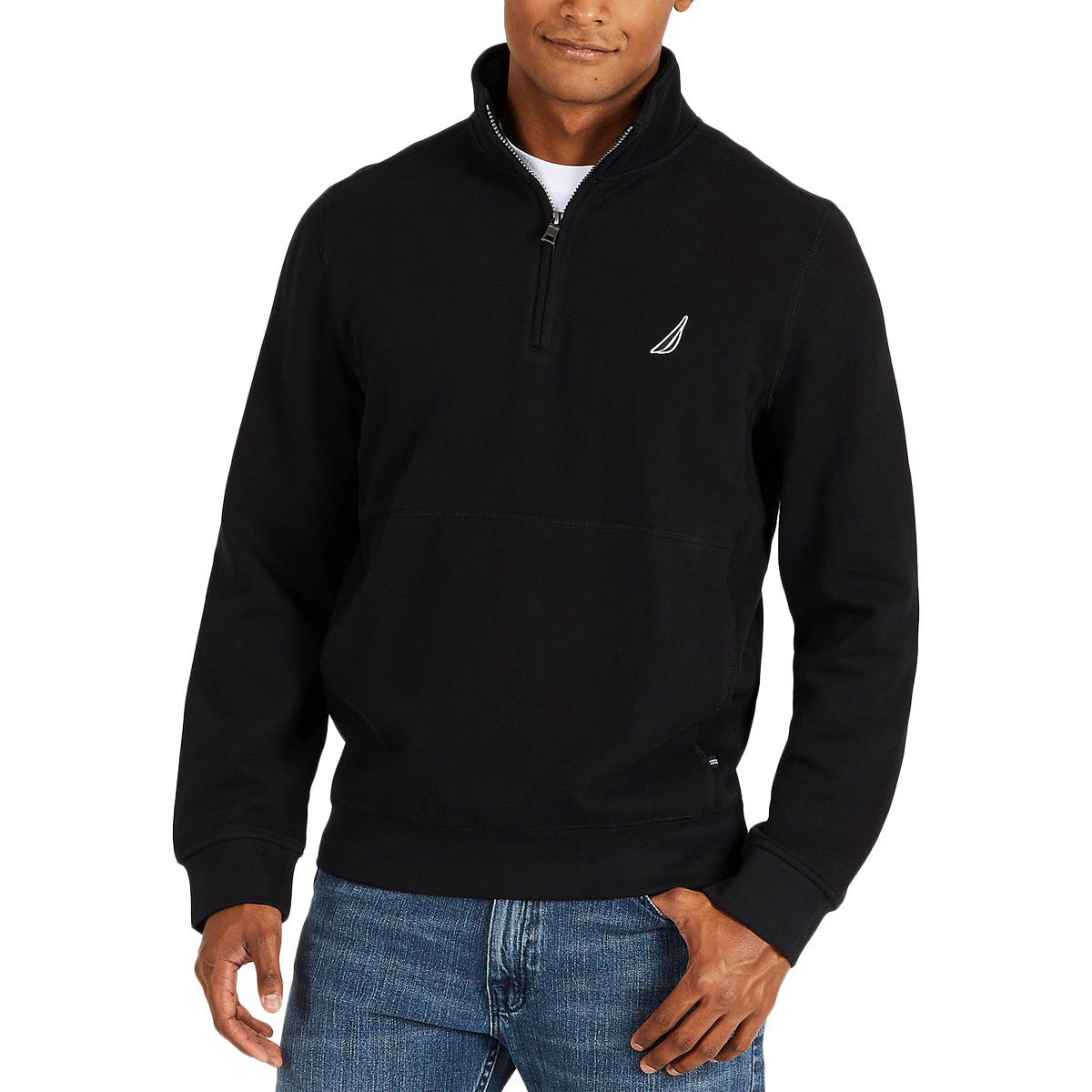 Nautica Men's 1/4 Zip Fleece Pullover - Black, XL