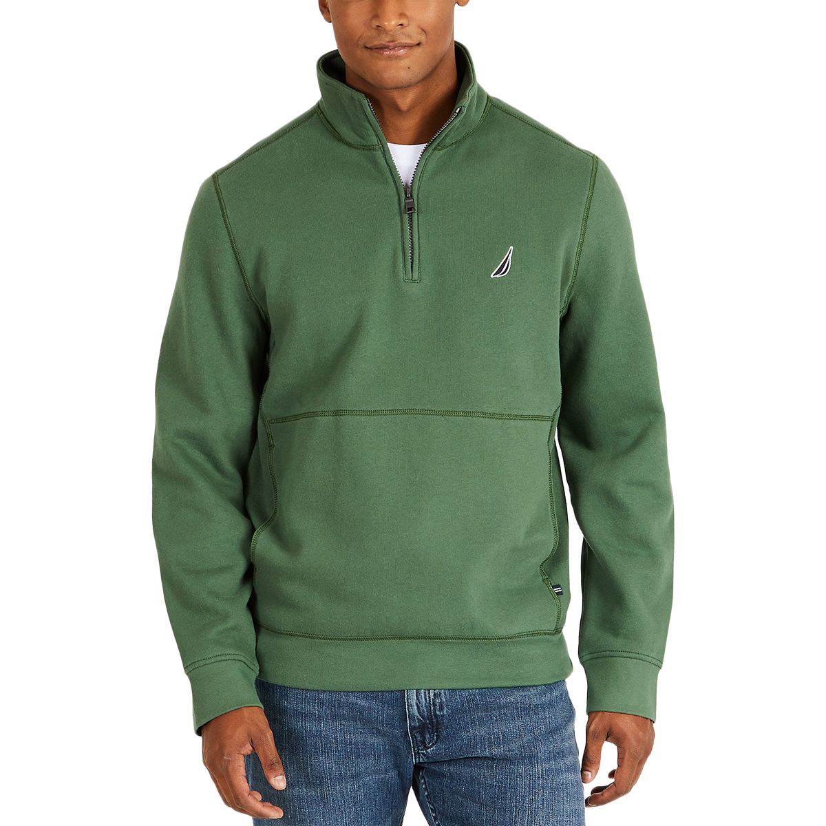 Nautica Men's 1/4 Zip Fleece Pullover - Green, XL