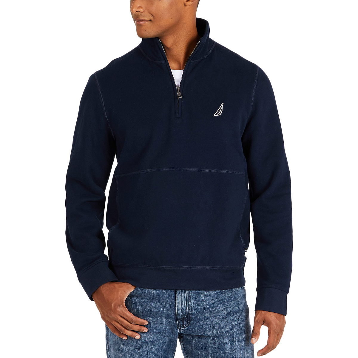 Nautica Men's 1/4 Zip Fleece Pullover - Blue, L