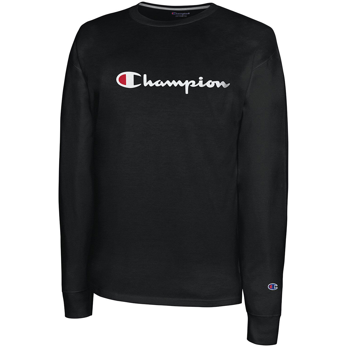 Champion Men's Classic Jersey Script Logo Long-Sleeve Tee