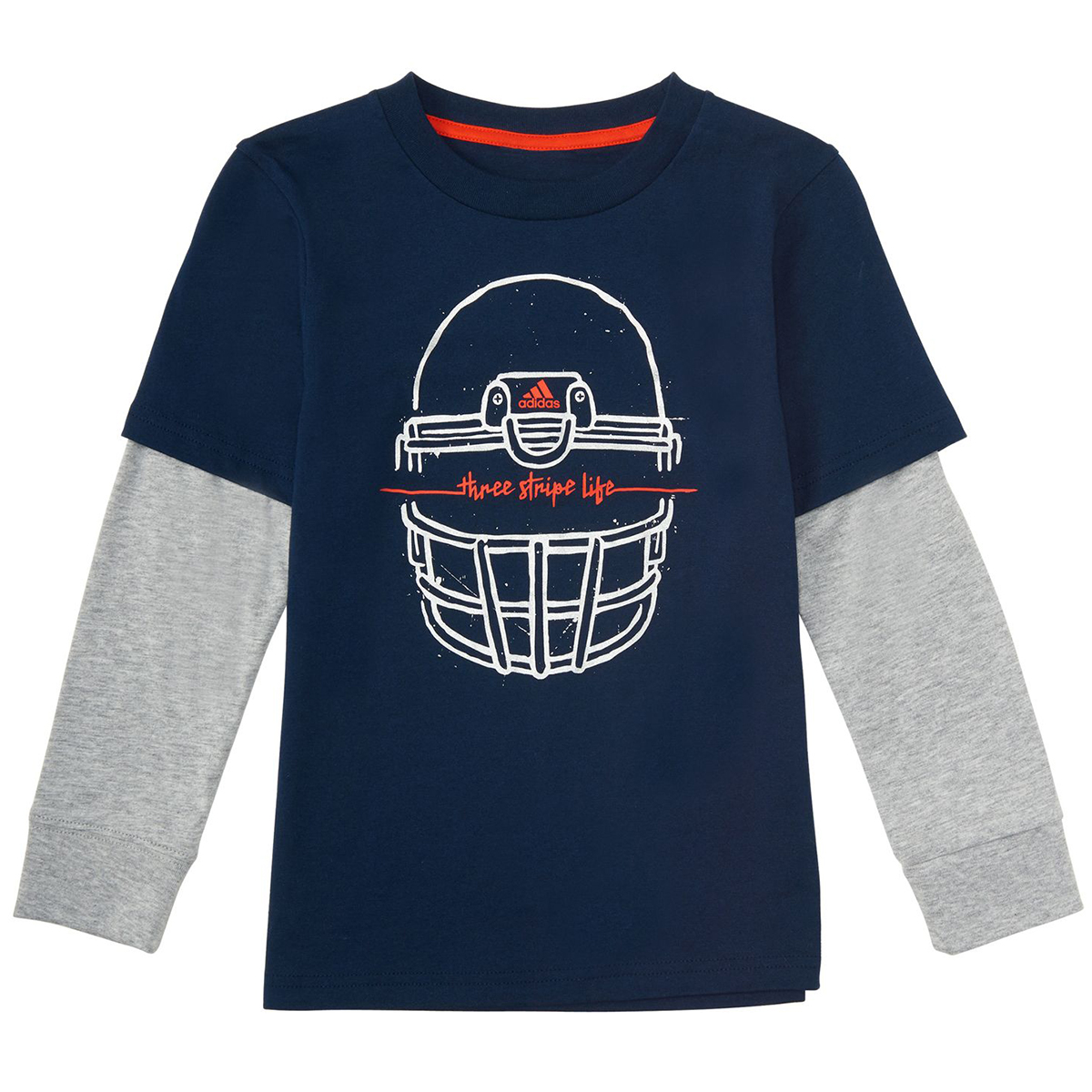 Adidas Little Boys' Helmet Long-Sleeve Tee - Blue, 6