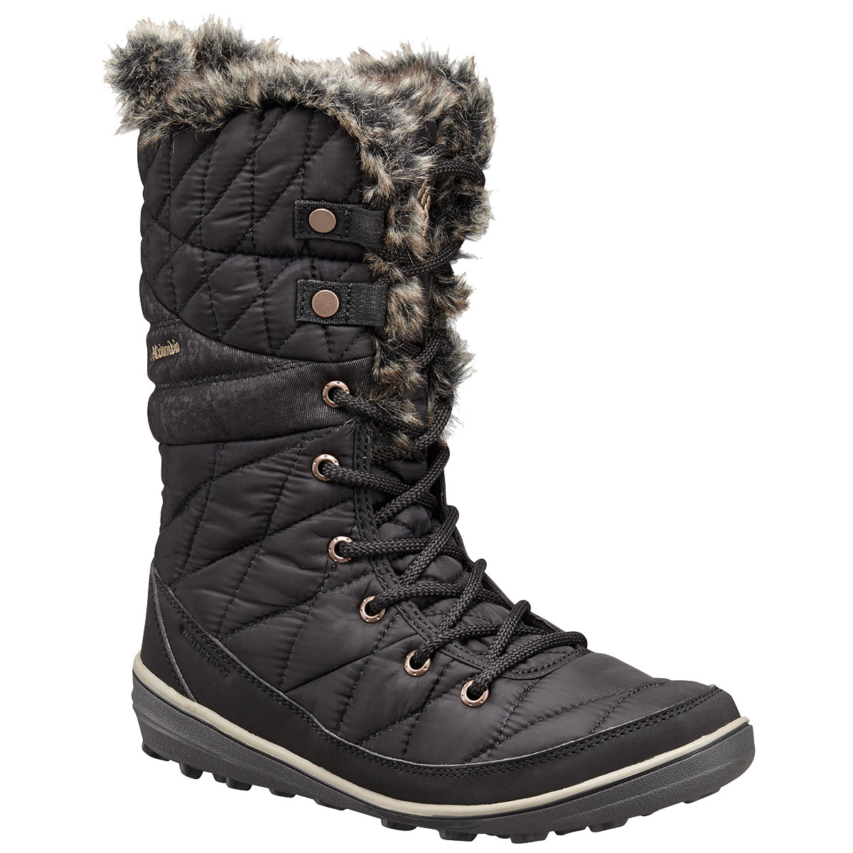 Columbia Women's Heavenly Omni-Heat Lace-Up Insulated Waterproof Storm Boots - Black, 9