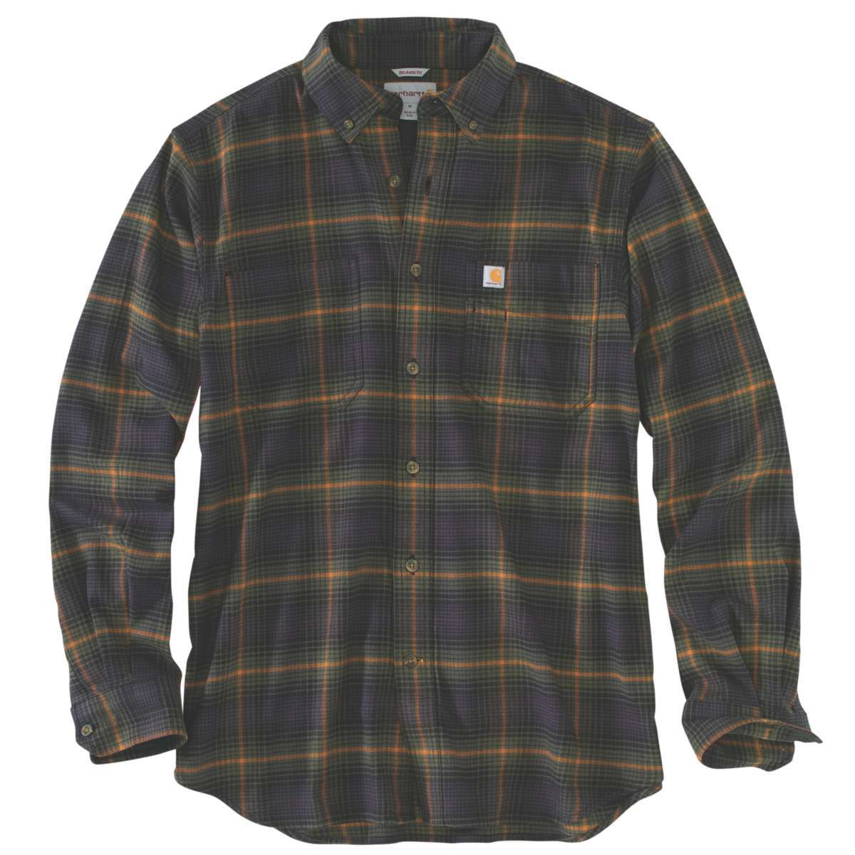 Carhartt Men's Rugged Flex Hamilton Plaid Long-Sleeve Shirt - Green, XL