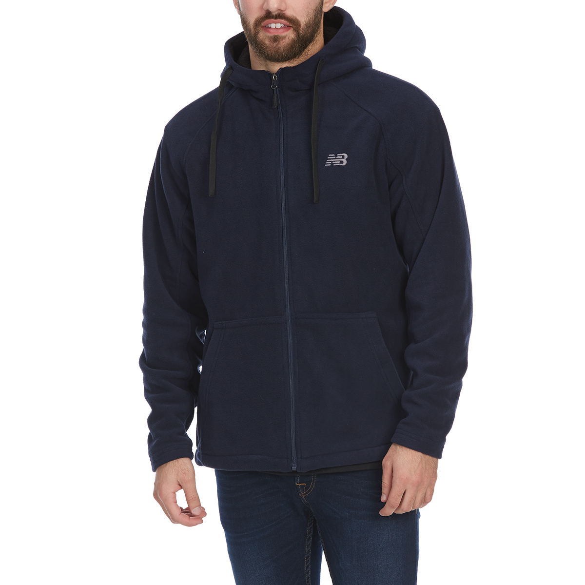 New Balance Men's Sherpa-Lined Polar Fleece Full-Zip Hoodie - Blue, M