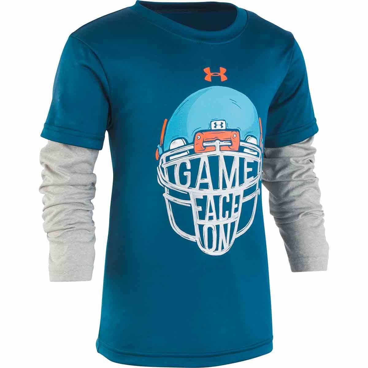 Under Armour Little Boys' Game Face Slider Long-Sleeve Tee - Green, 6