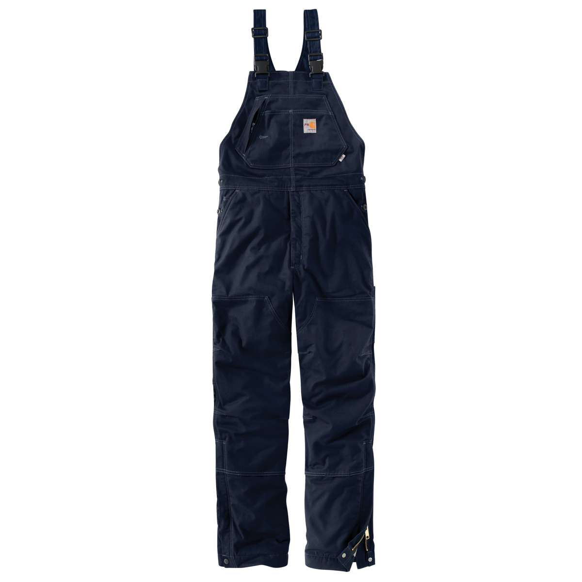 Carhartt Men's Flame-Resistant Quick Duck Lined Bib Overalls - Blue, 38/34