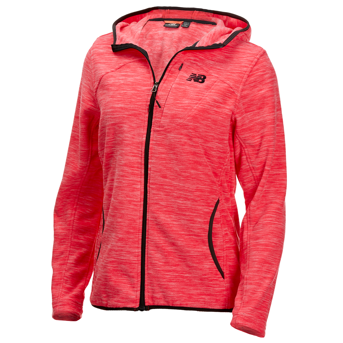 New Balance Women's Polar Fleece Space-Dye Full-Zip Hoodie - Red, XL