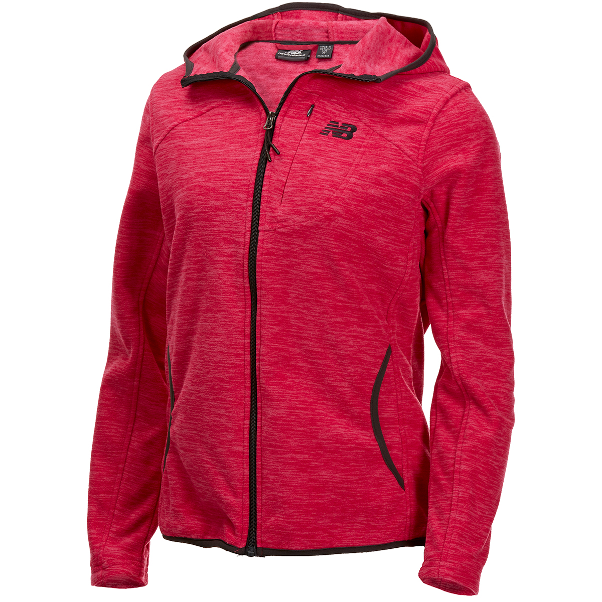 New Balance Women's Polar Fleece Space-Dye Full-Zip Hoodie - Red, S