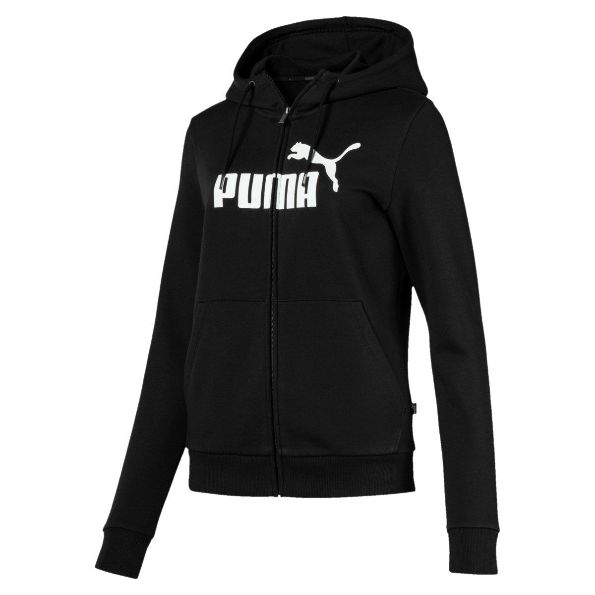 Puma Women's Essential Fleece Full-Zip Hoodie - Black, M