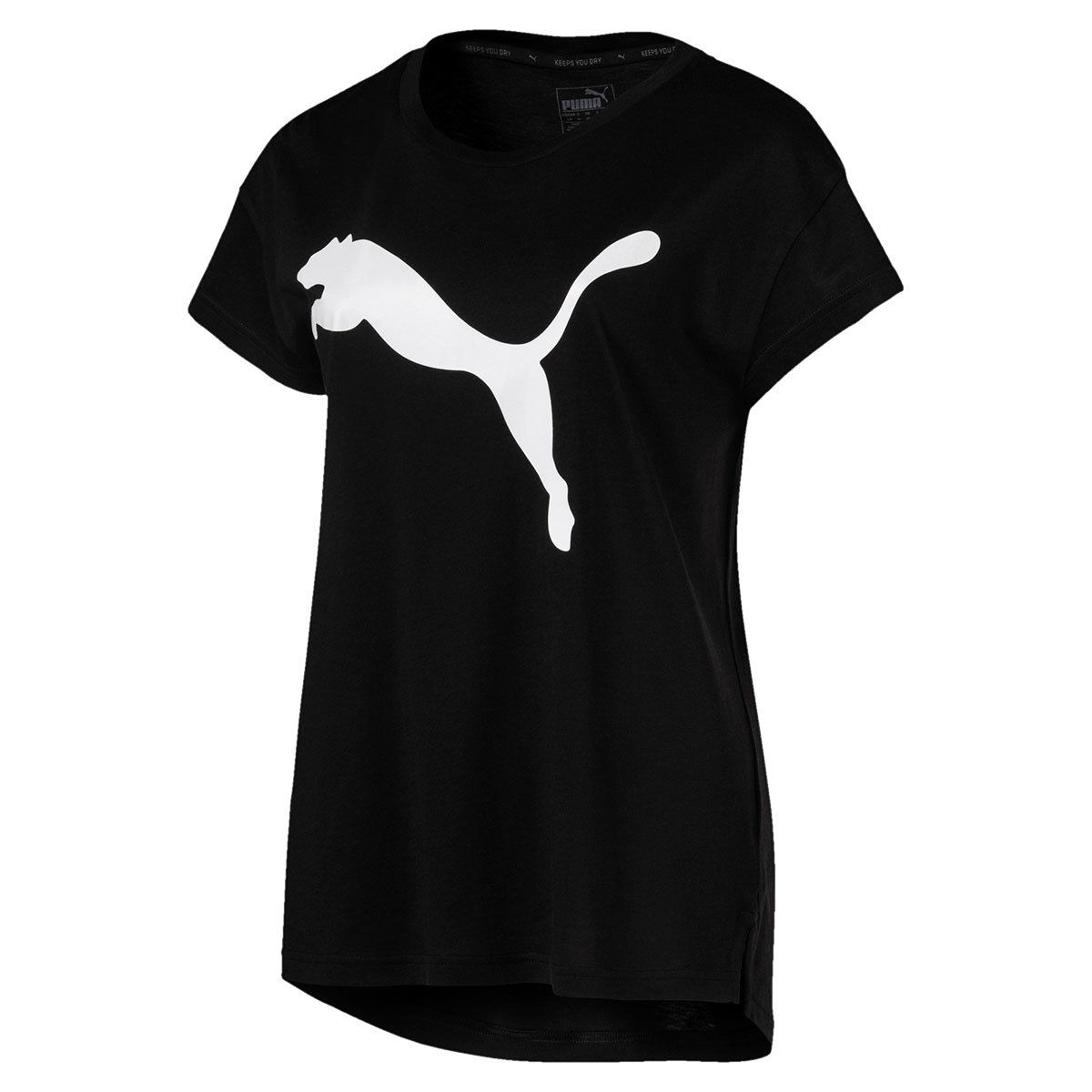 Puma Women's Elevated Ess Active Logo Short-Sleeve Tee - Black, XL