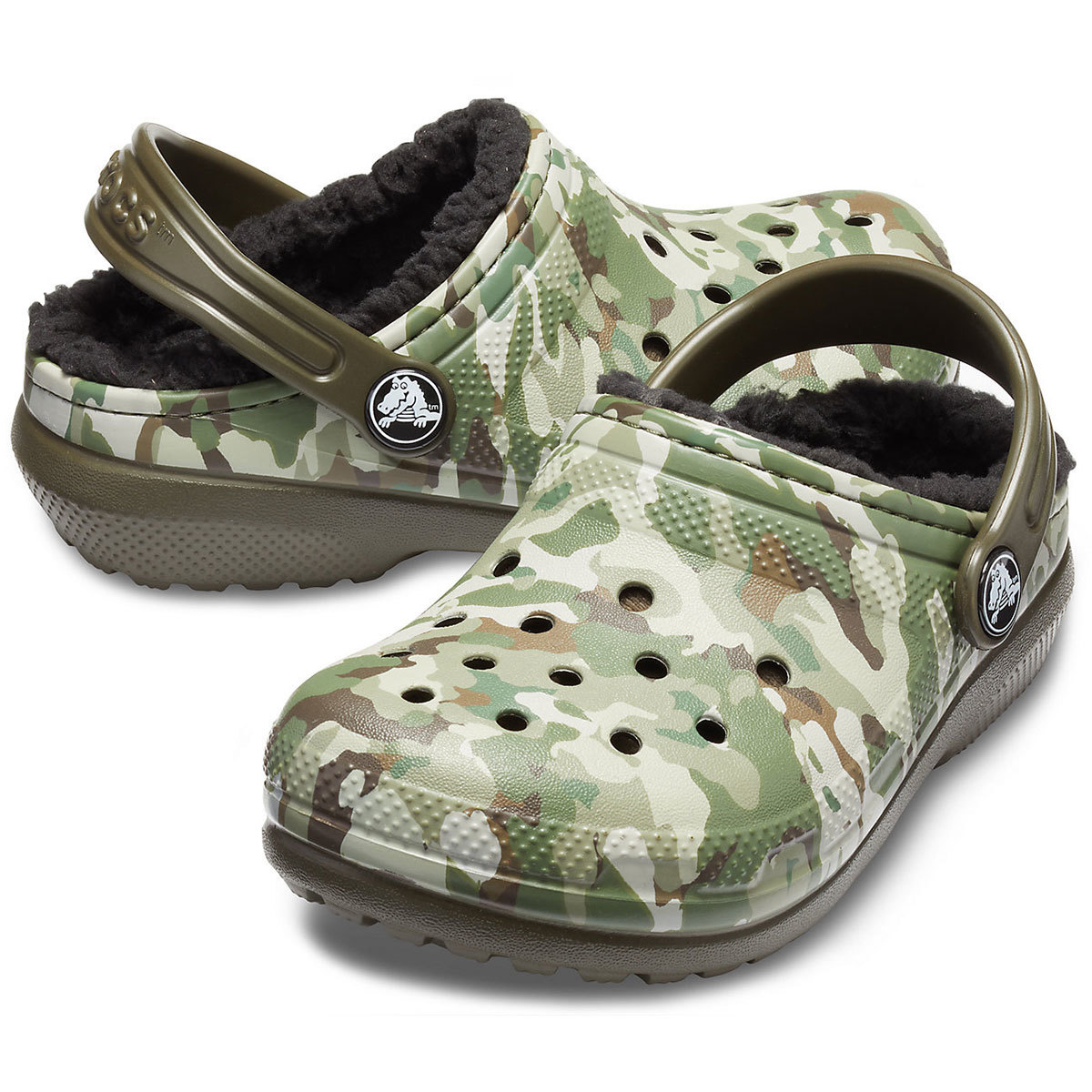 camo crocs lined