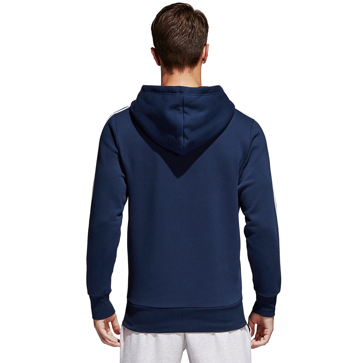 Adidas Men's Essentials 3-Stripes Fleece Full-Zip Hoodie Navy L | eBay