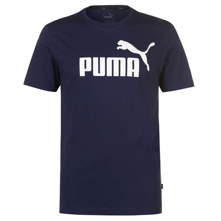 Puma Men's Essentials No. 1 Logo Short-Sleeve Tee - Blue, L