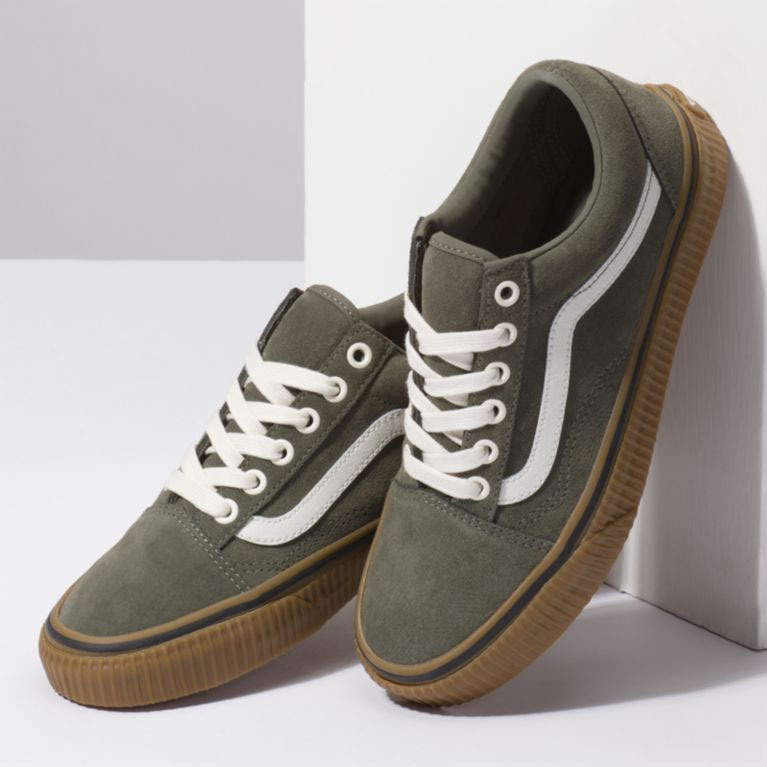 vans old skool olive gum