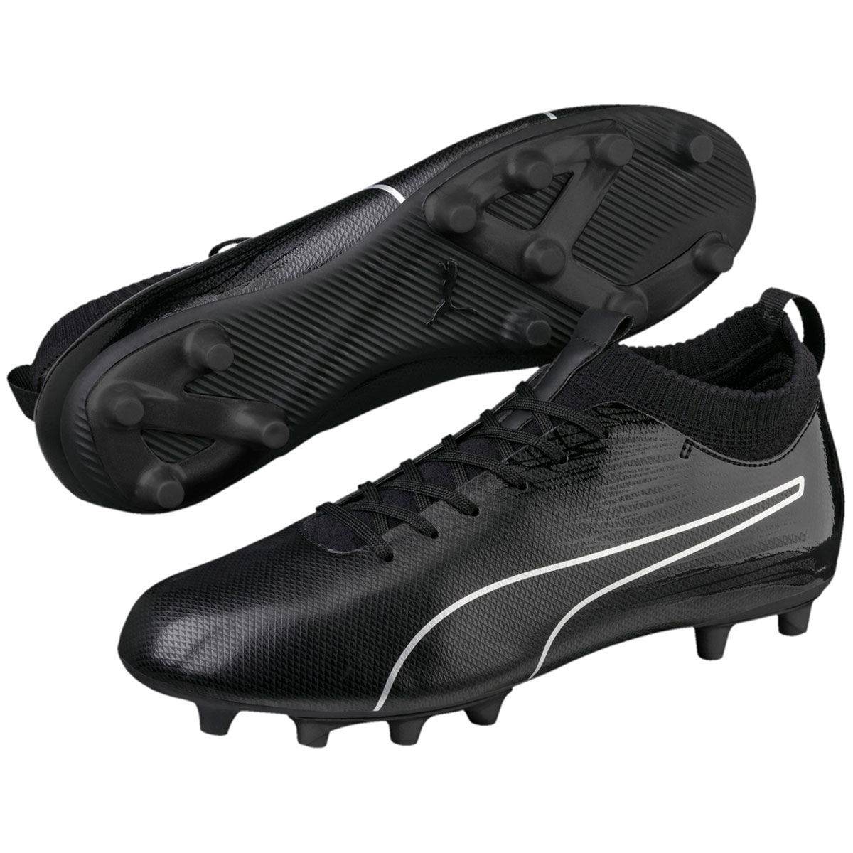 Puma Men's Evoknit Ftb Ii Fg Soccer Cleats - Black, 8.5