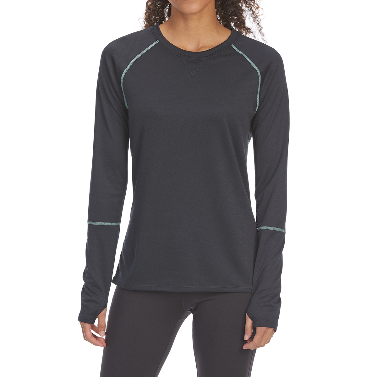 Ems Women's Techwick Midweight Long-Sleeve Crew Base Layer Top - Black, L