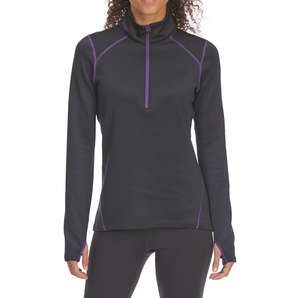 Ems Women's Techwick Heavyweight 1/4-Zip Base Layer Top - Black, L