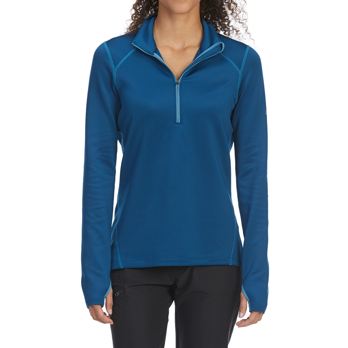 Ems Women's Techwick Heavyweight 1/4-Zip Base Layer Top - Blue, S