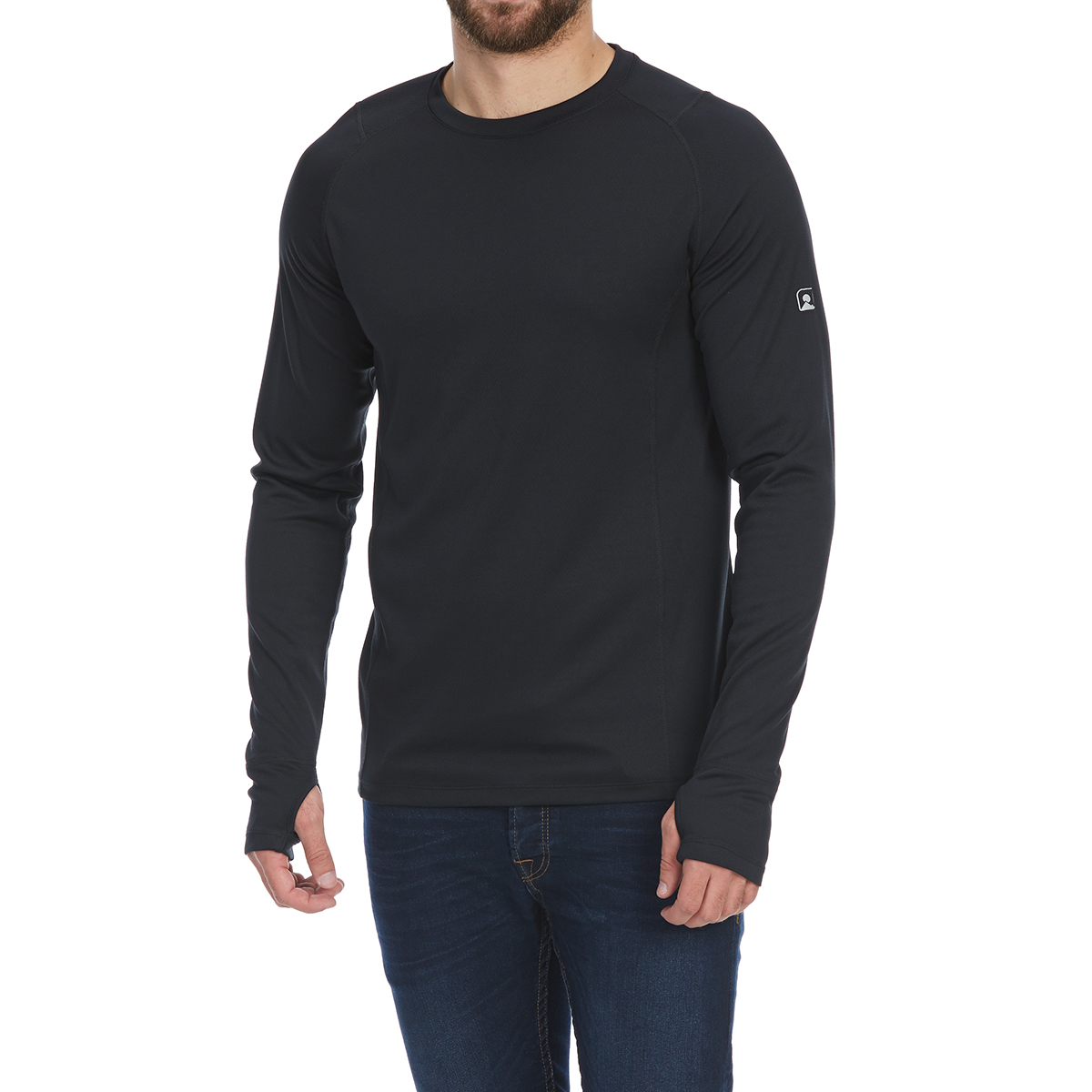 Ems Men's Techwick Midweight Long-Sleeve Crew Base Layer Top - Black, XL