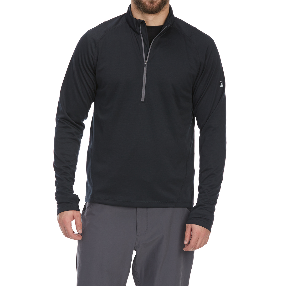 Ems Men's Techwick Midweight 1/4 Zip Base Layer Top - Black, M