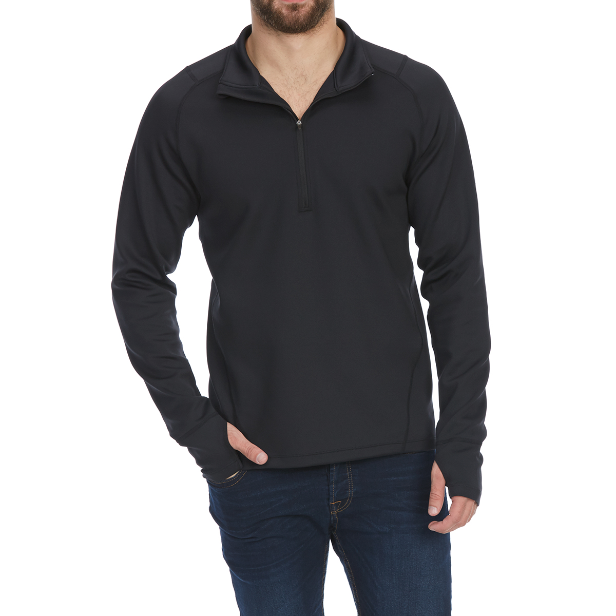 Ems Men's Techwick Heavyweight 1/4-Zip Base Layer Top - Black, M