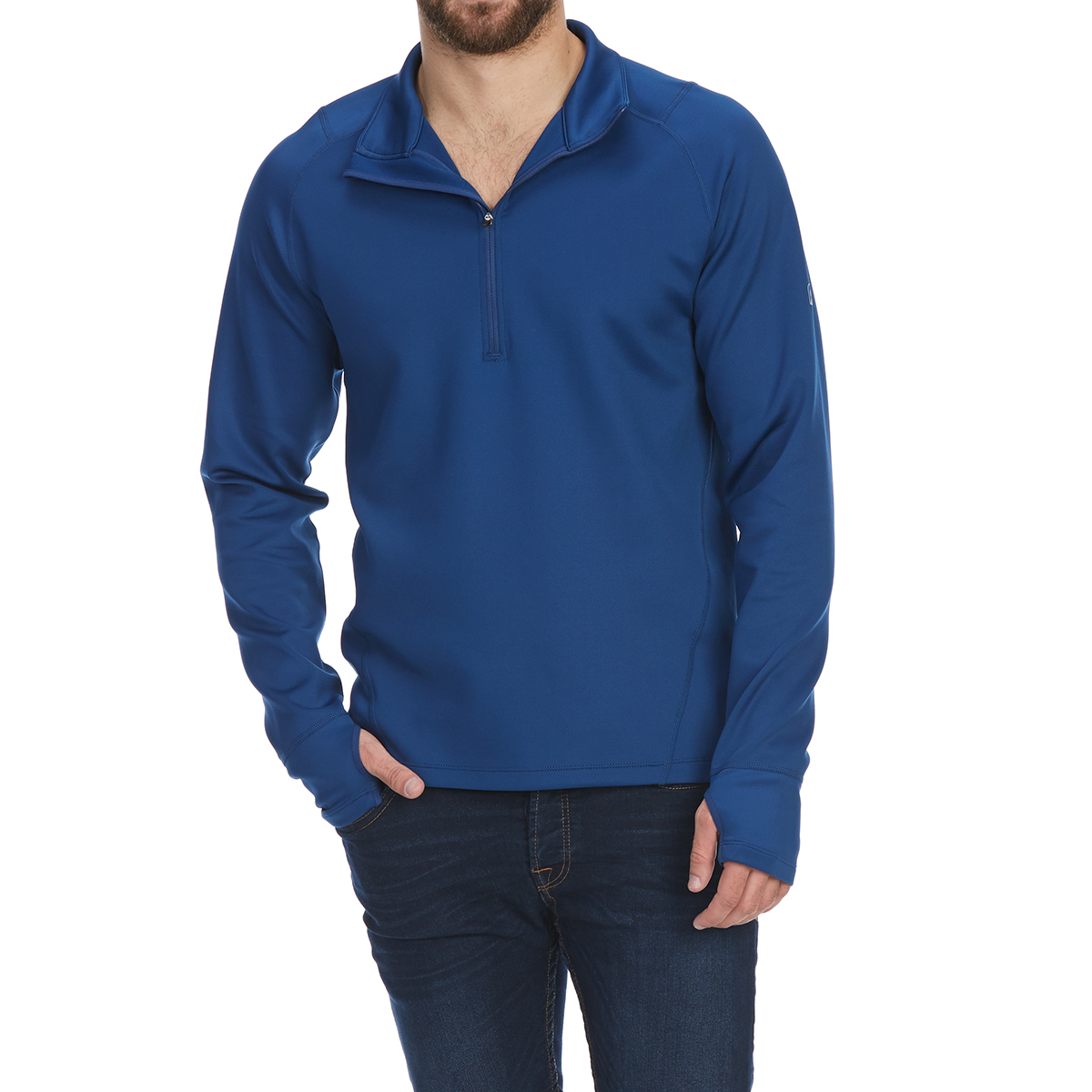 Ems Men's Techwick Heavyweight 1/4-Zip Base Layer Top - Blue, XL