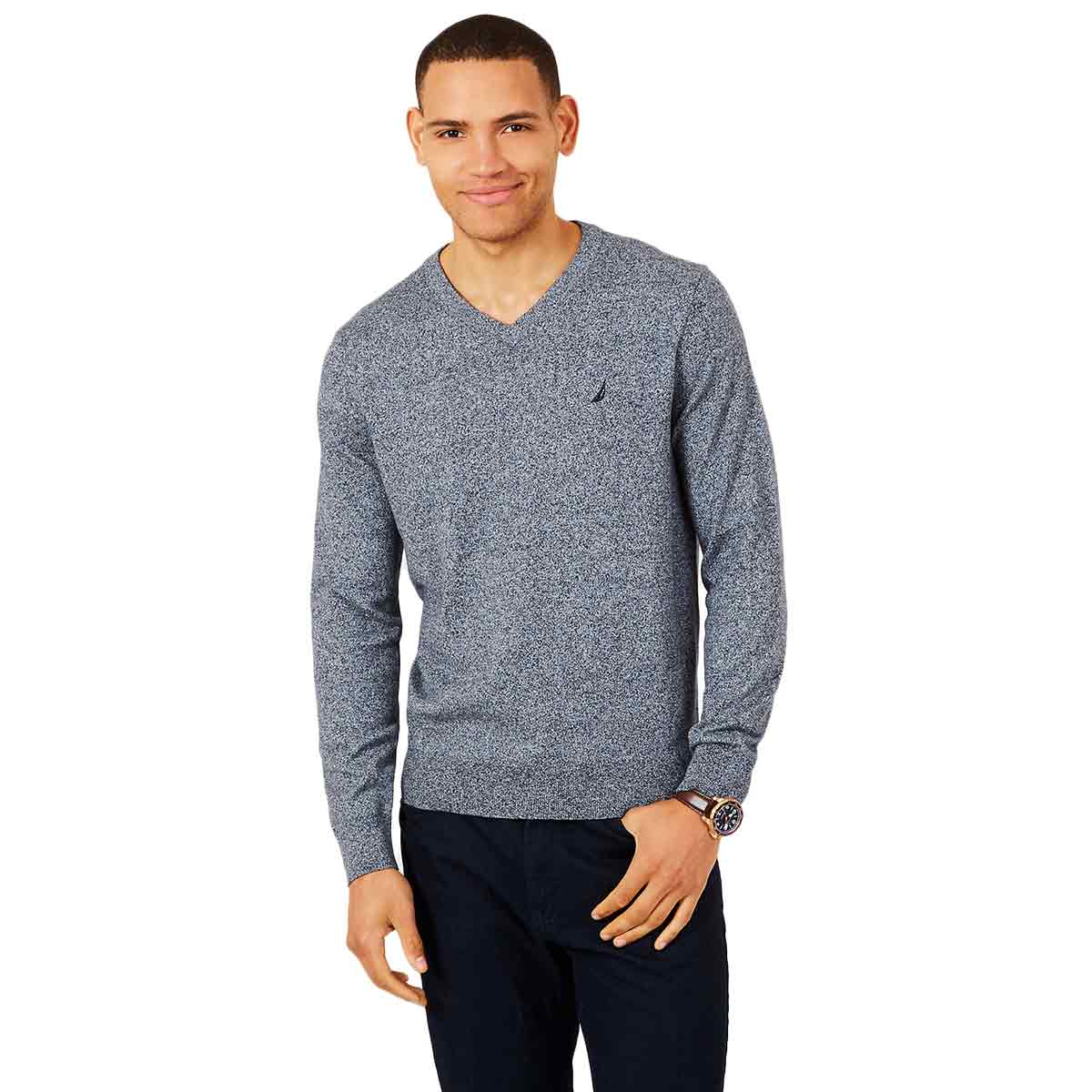 Nautica Men's Jersey Navtech V-Neck Sweater - Blue, XXL