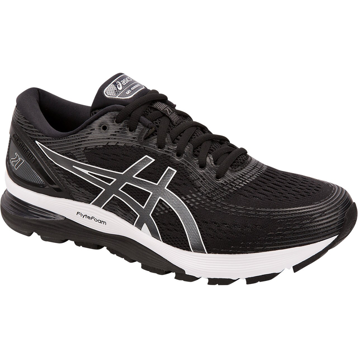 Asics Men's Gel-Nimbus 21 Running Shoes - Black, 10