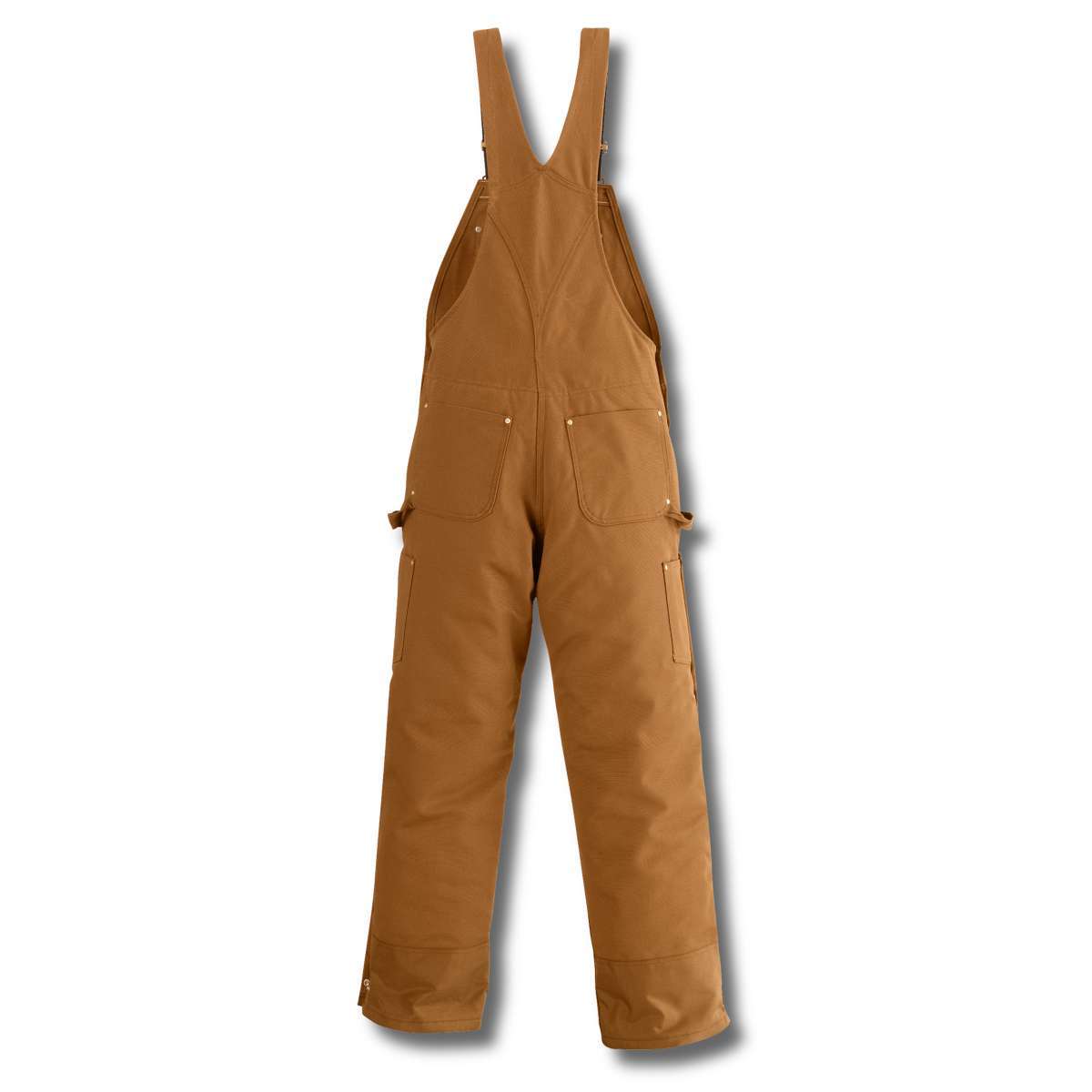 Carhartt Men's Duck Quilt-Lined Zip-To-Thigh Bib Overalls - Brown, 36/28