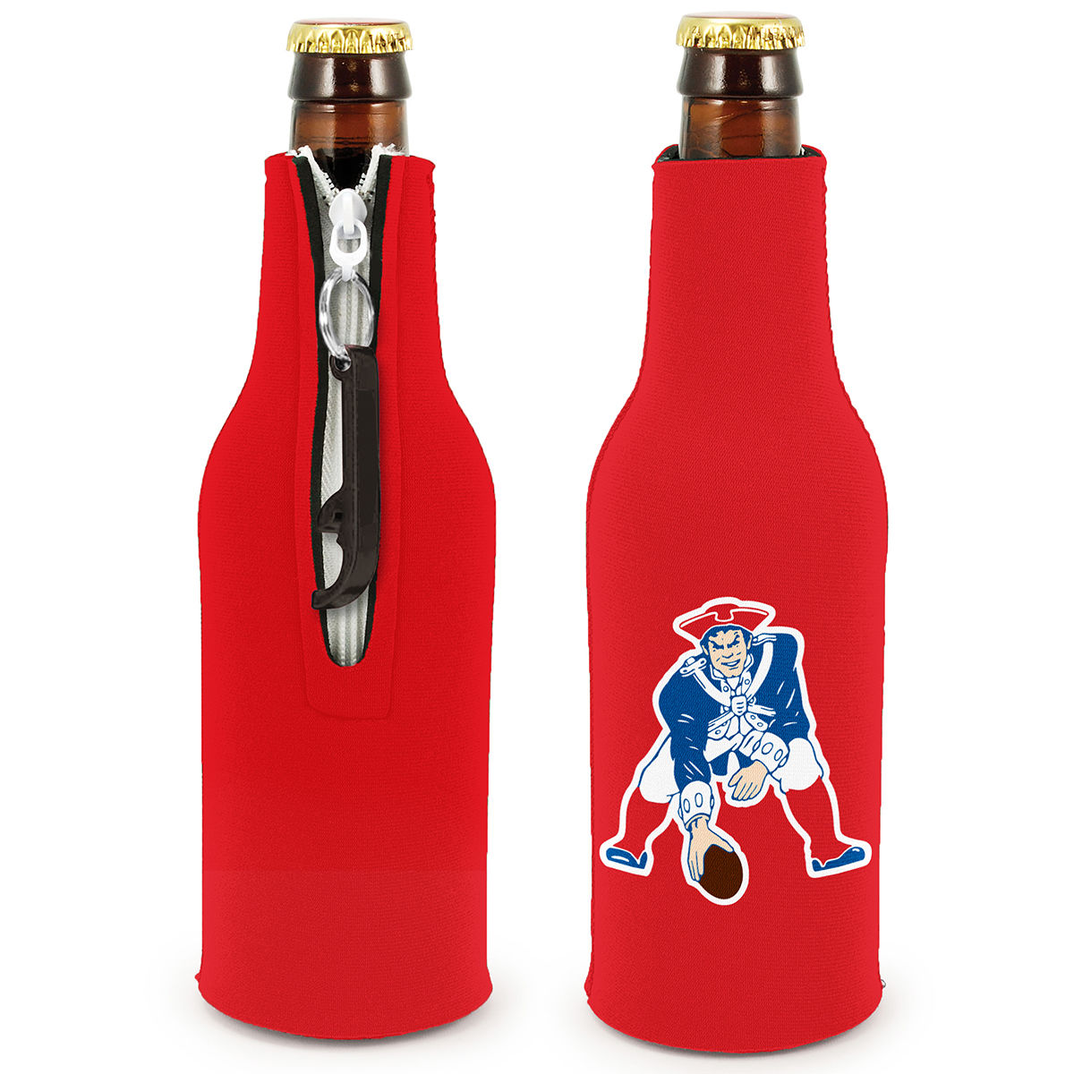 patriots beer koozie