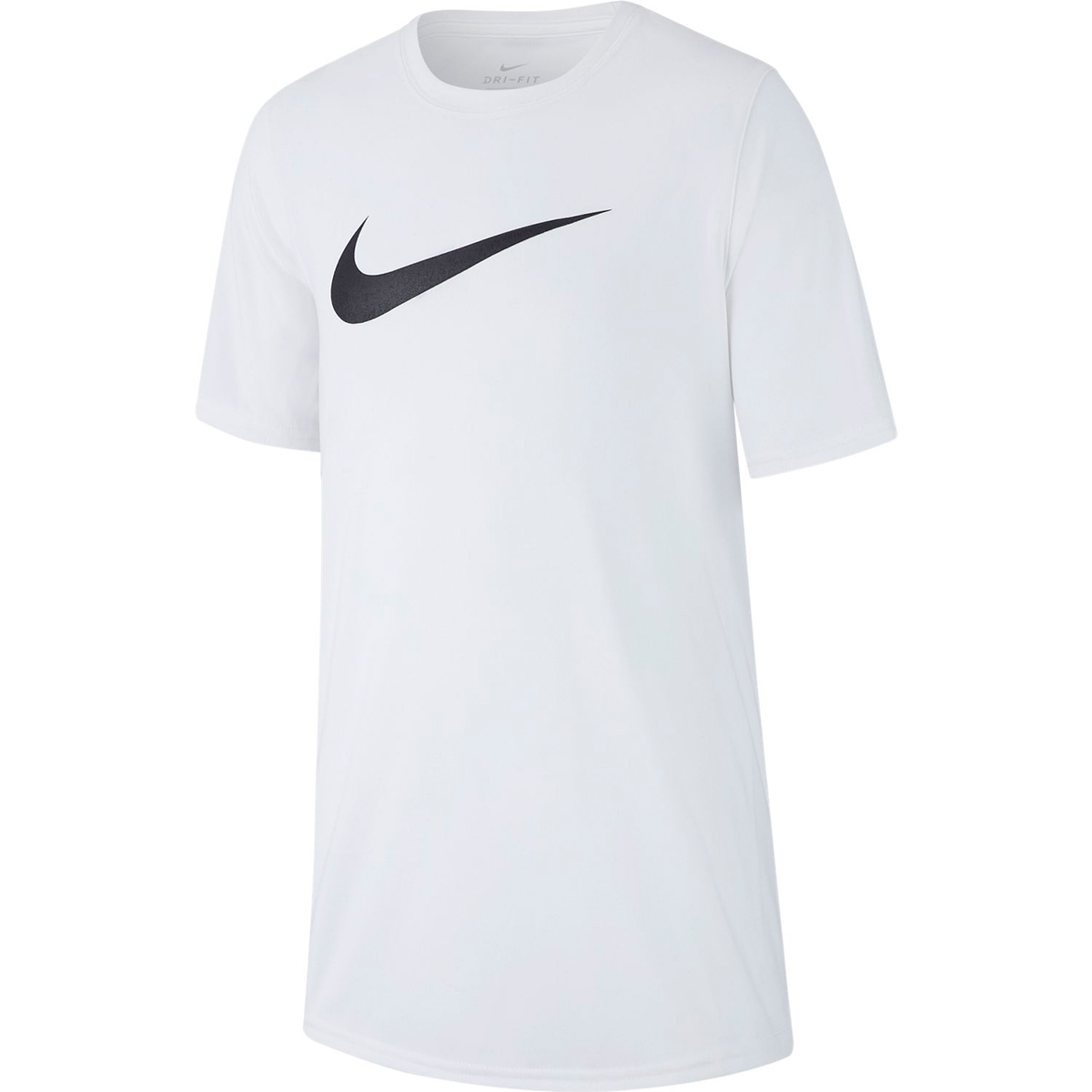 Nike Boys' Dri-Fit Short-Sleeve Logo Tee - White, S