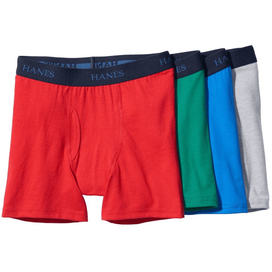 Hanes Boys' Ultimate Lightweight Boxer Briefs, 4-Pack - Various Patterns, M