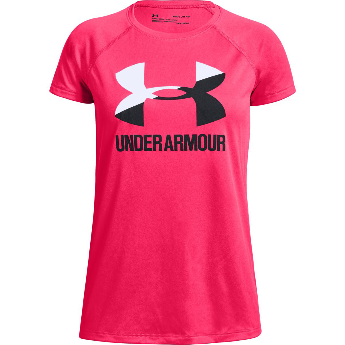 Under Armour Girls' Short-Sleeve Big Logo Tee - Red, S