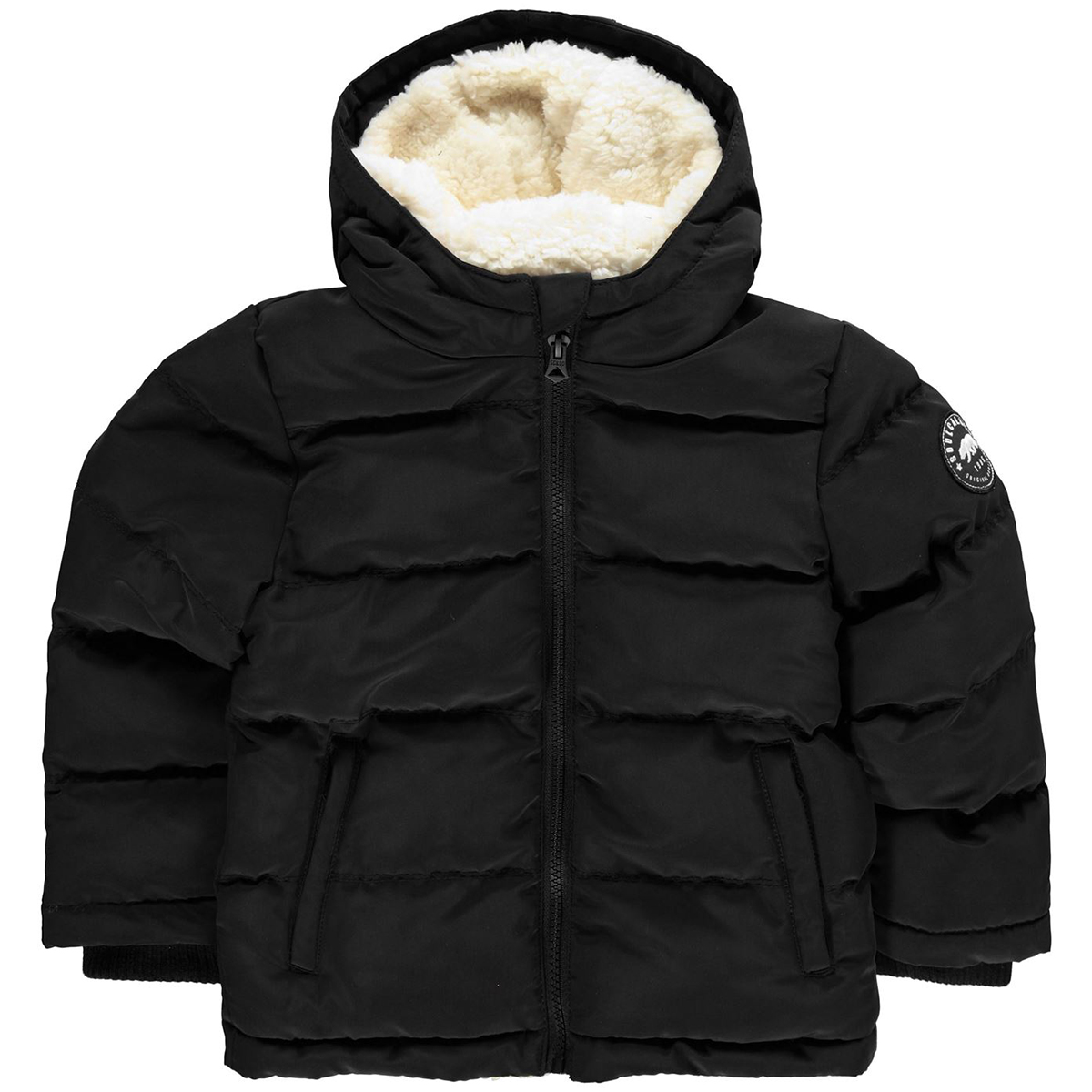 Soulcal Big Boys' 2-Zip Bubble Jacket - Black, 13