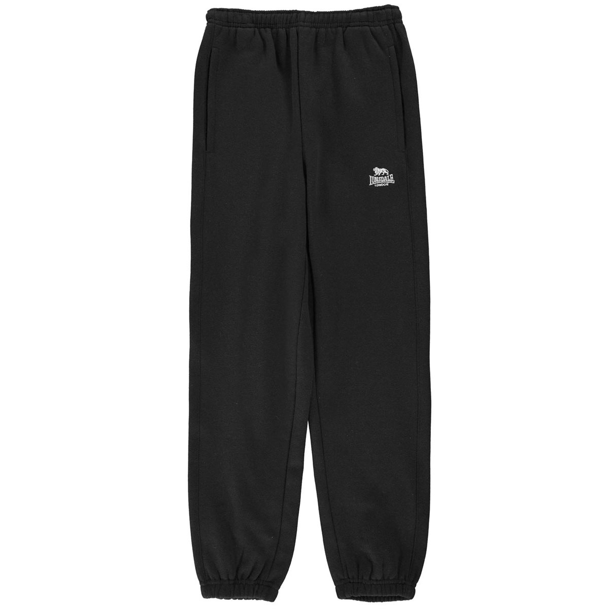 Lonsdale Big Boys' Closed Hem Fleece Pants - Black, 11-12