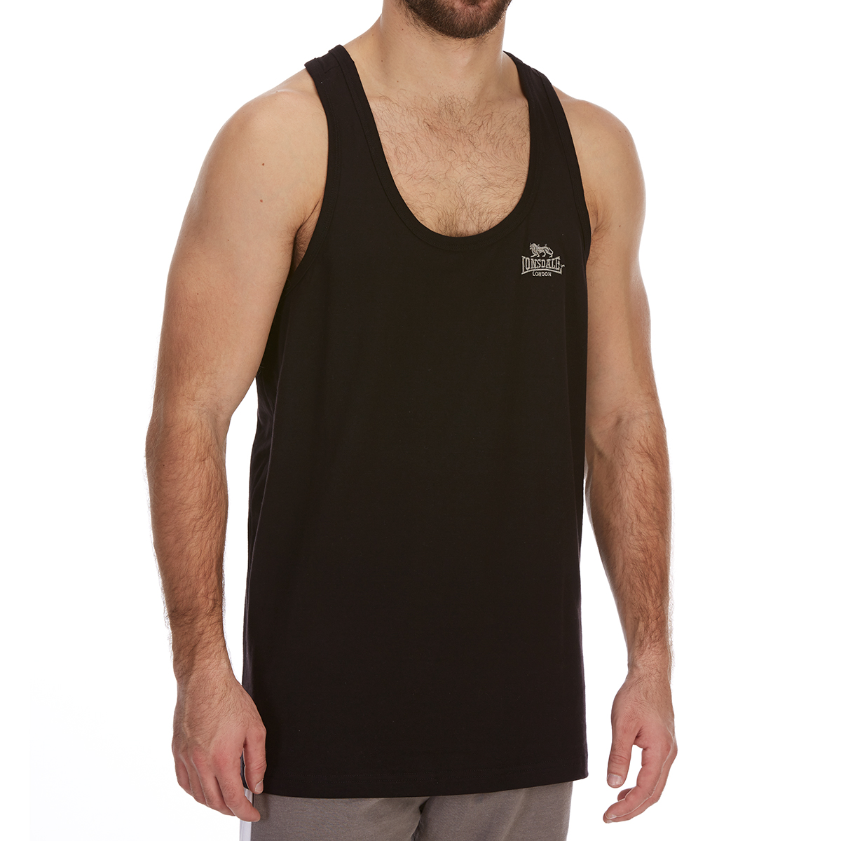 Lonsdale Men's Muscle Vest - Black, L