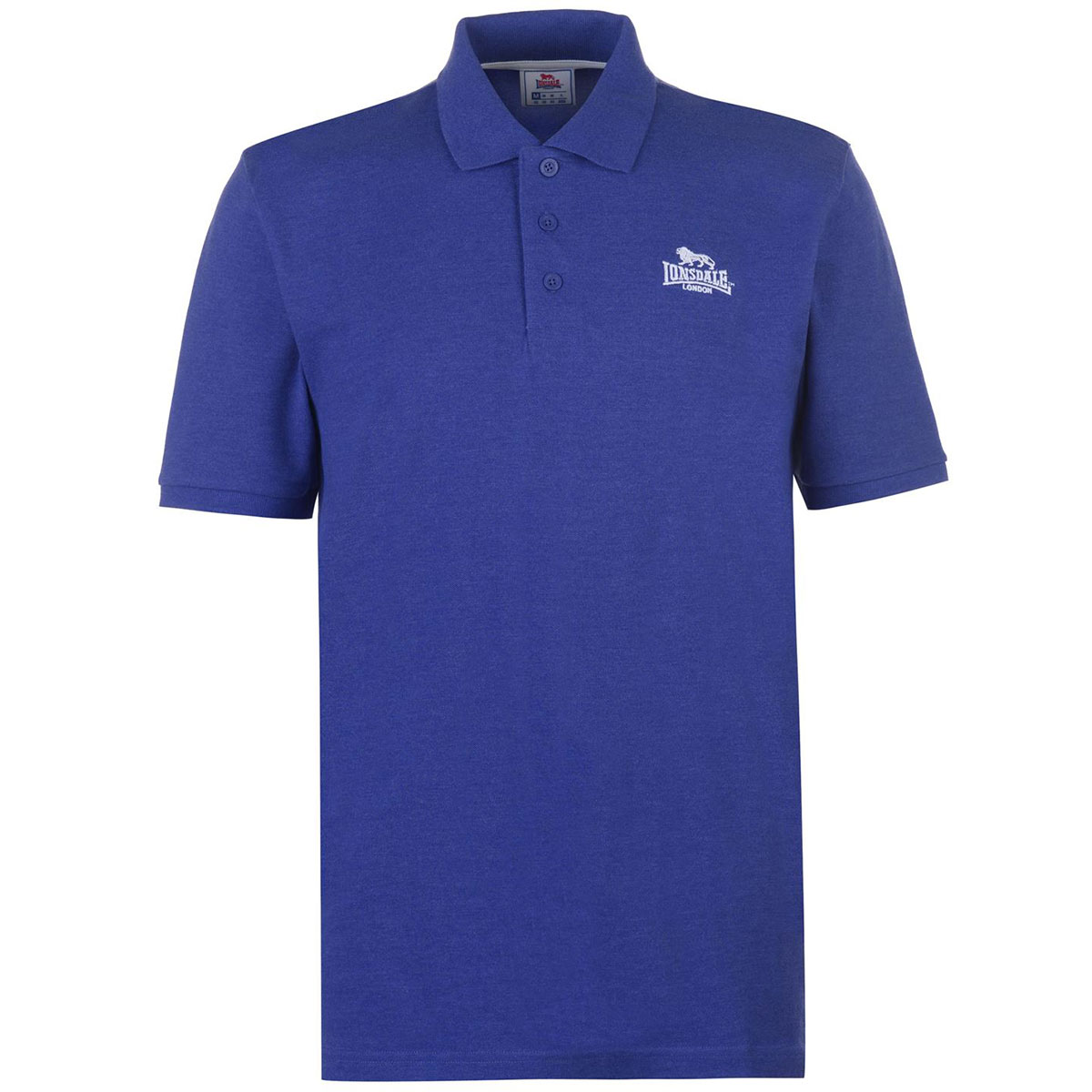 Lonsdale Men's Short-Sleeve Plain Polo Shirt - Blue, XXL