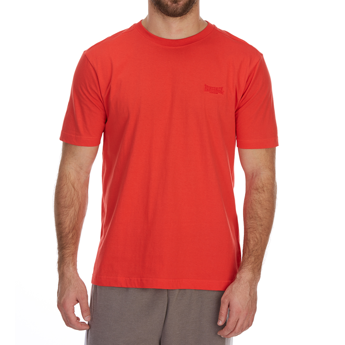 Lonsdale Men's Plain Short-Sleeve Tee - Red, L