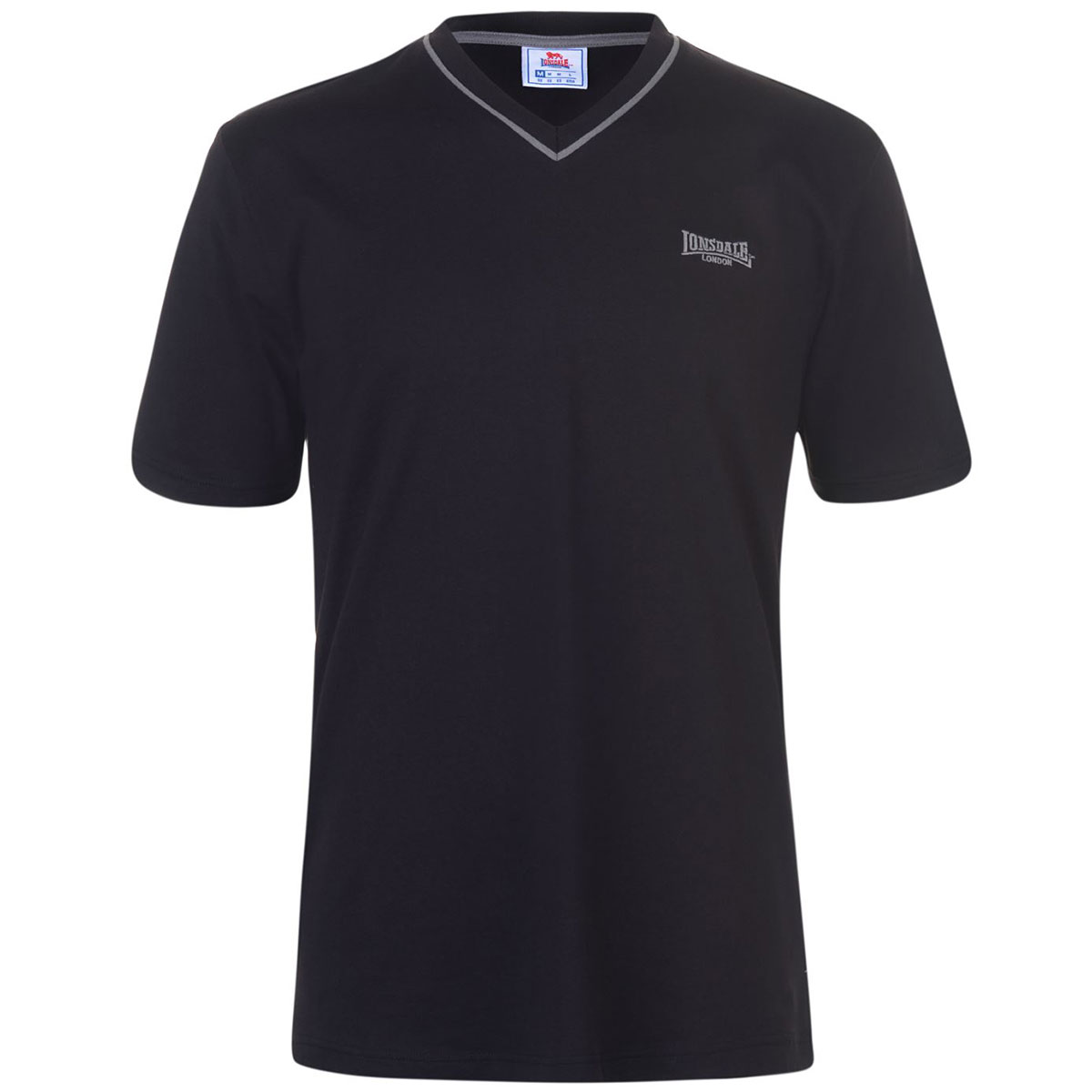 Lonsdale Men's Short-Sleeve V Neck Tee - Black, 4XL