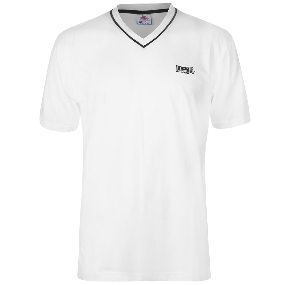 Lonsdale Men's Short-Sleeve V Neck Tee - White, 4XL