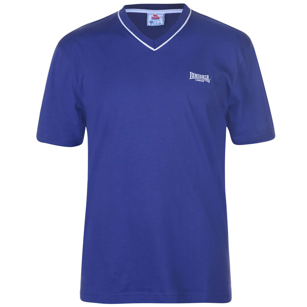 Lonsdale Men's Short-Sleeve V Neck Tee - Blue, XL